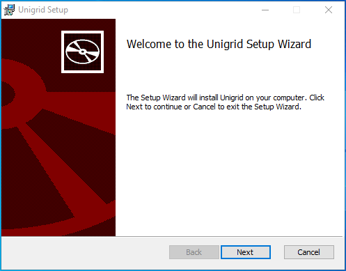 The Unigrid Setup Wizard