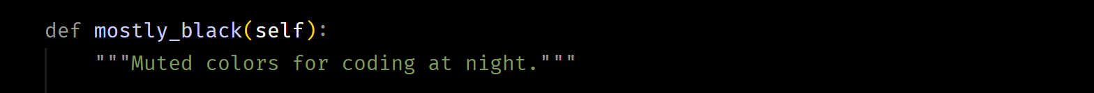 Muted colors for coding at night