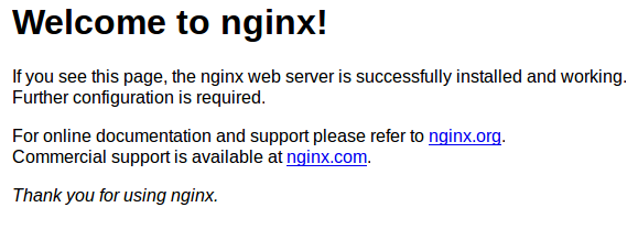 nginx Welcome Screen