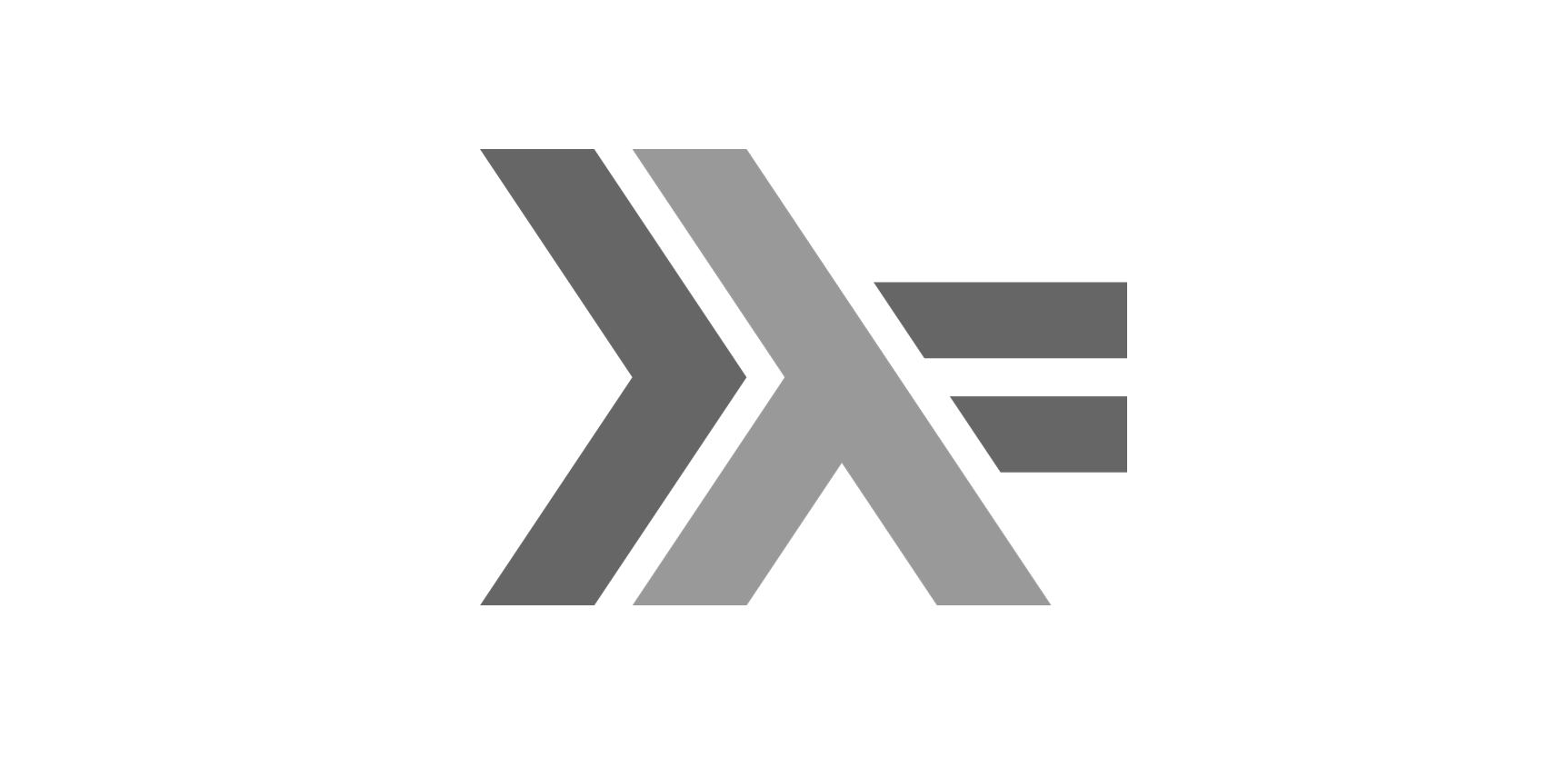 Hình 1.0.1. Logo Haskell, lấy cảm hứng từ Monad >>= (một khái niệm trừu tượng trong Haskell) và Lambda $\lambda$ (chữ cái Hy Lạp)