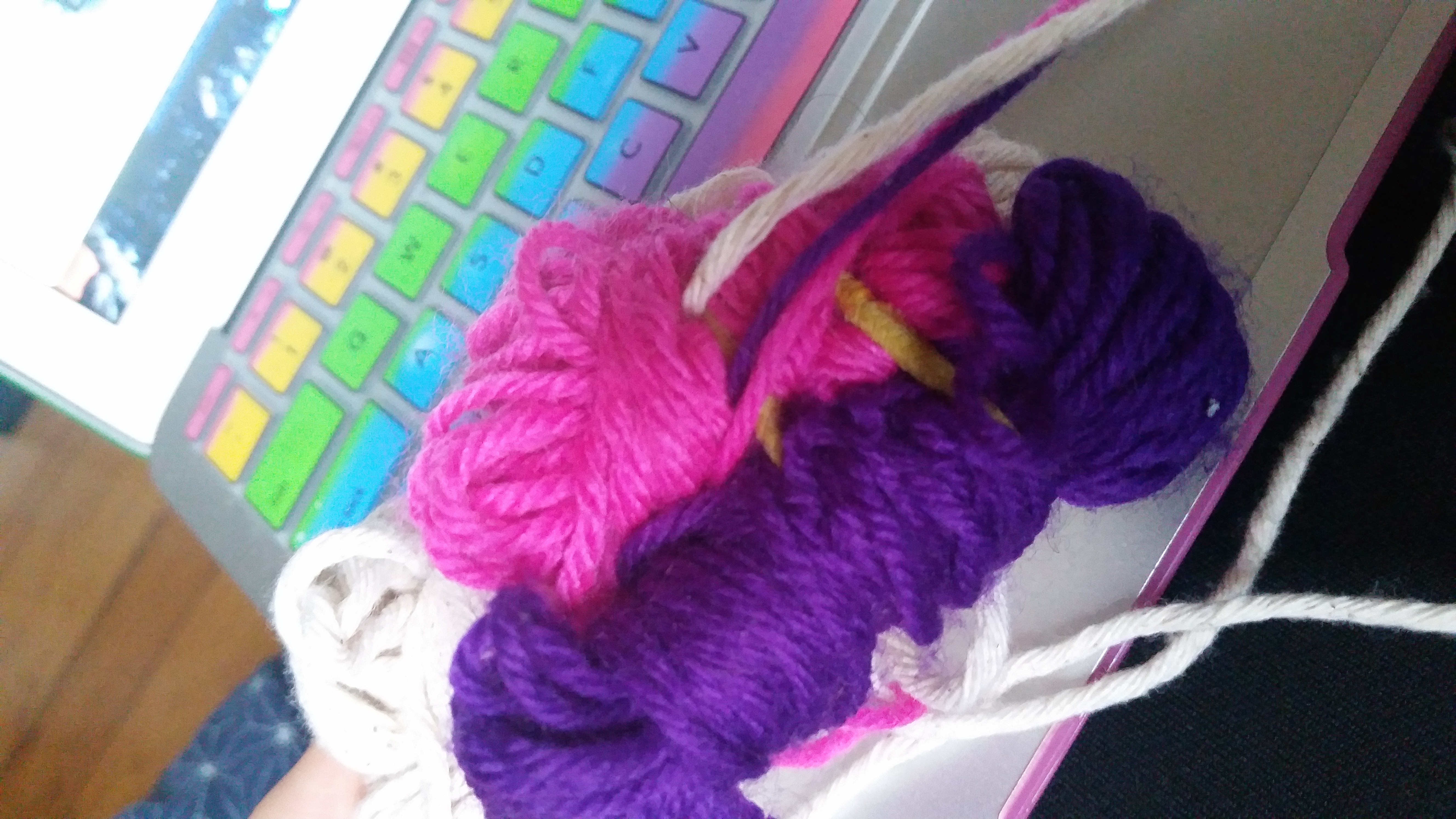 beautiful pink and purple yarn