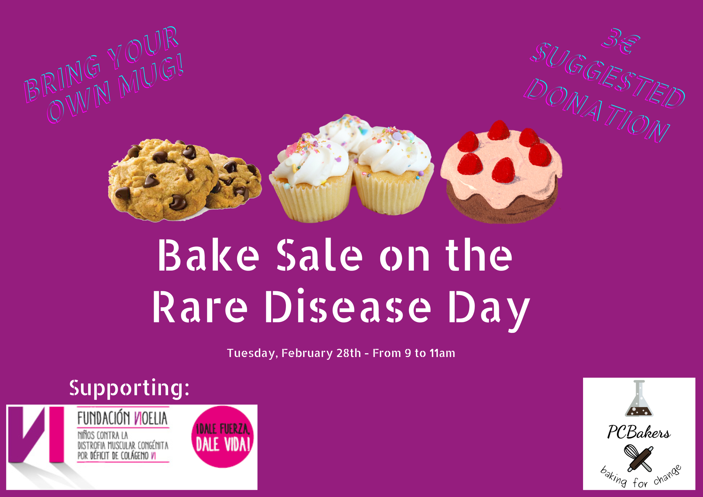 Bake Sale February 28th - Rare Disease Day & Fundació Noelia