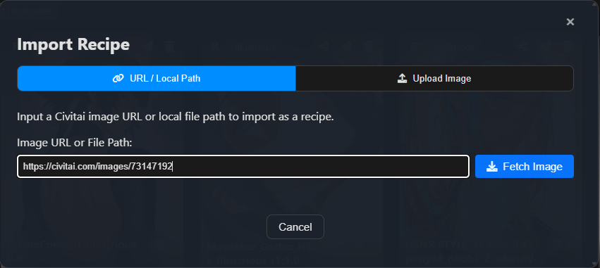 Import recipe via URL