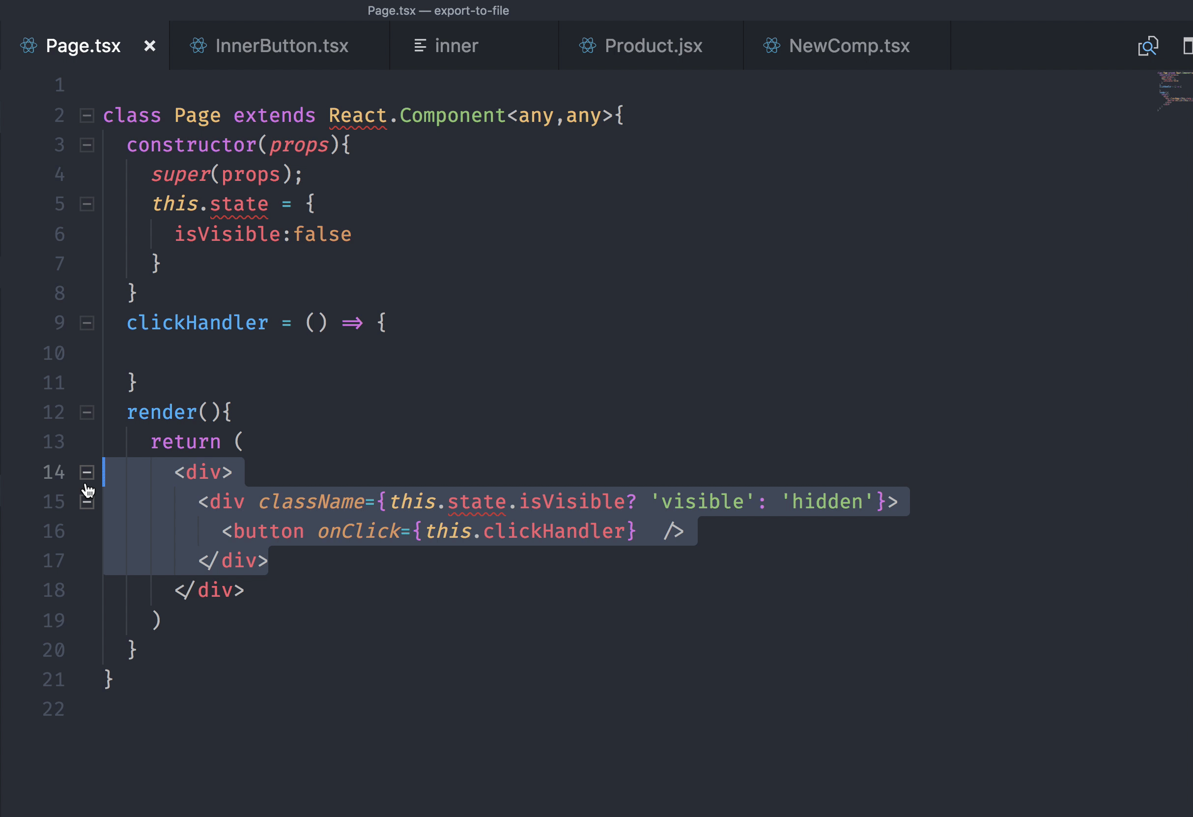 Example of JSX extraction
