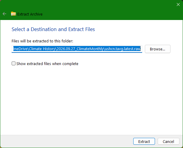 Extract Archive Dialog