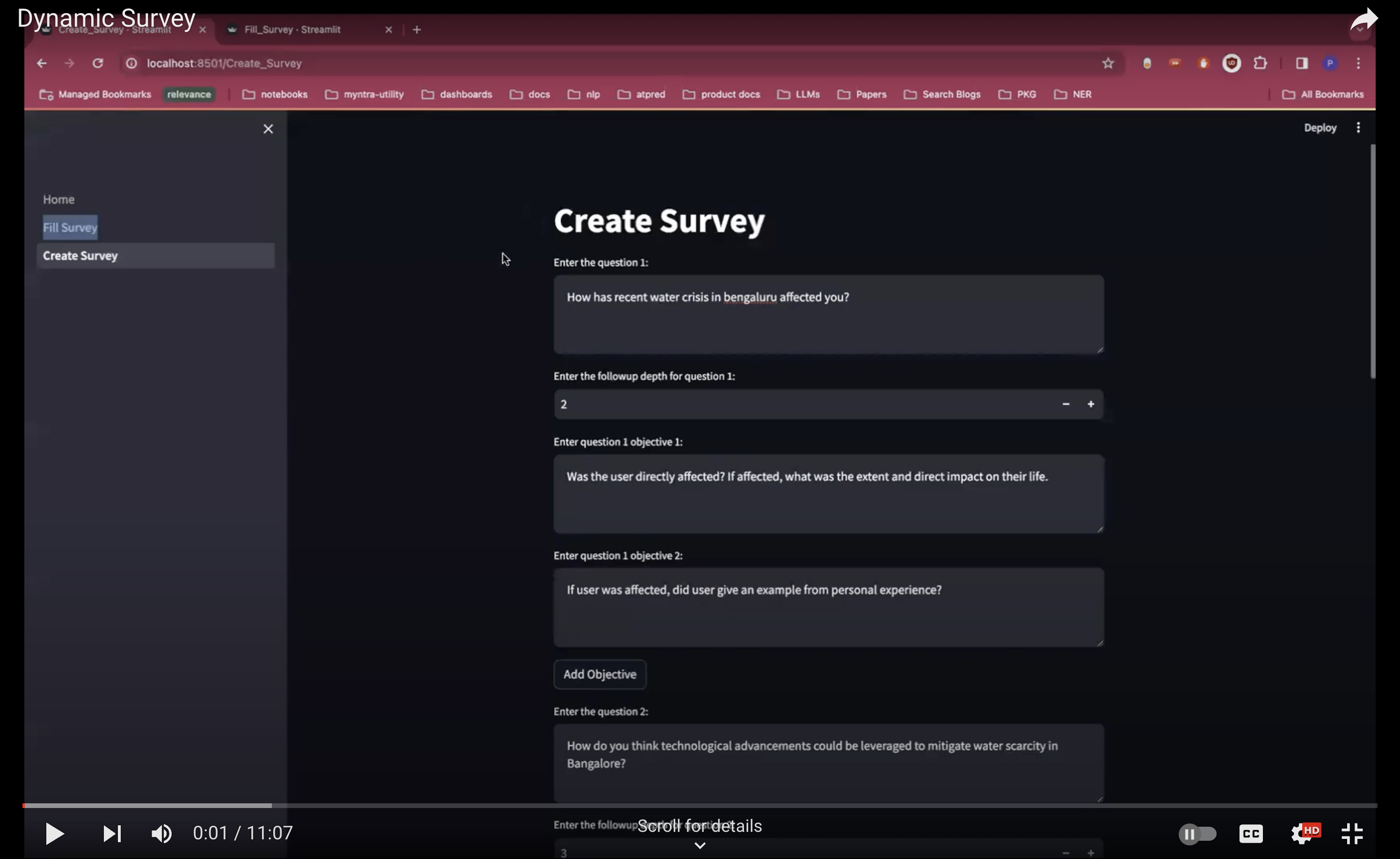 Dynamic Survey Demo