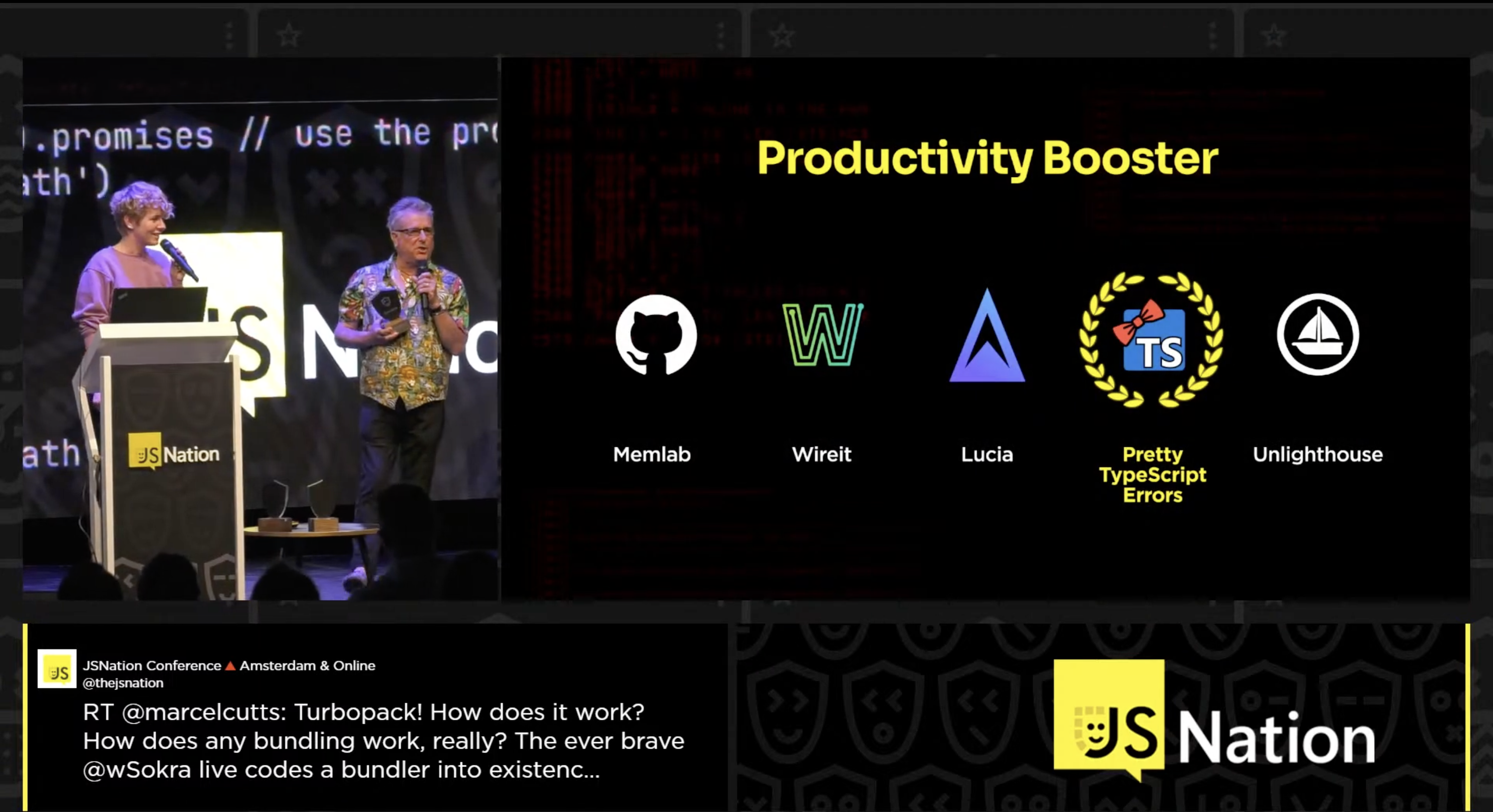 Winning the Productivity Booster category at JSNation 2023
