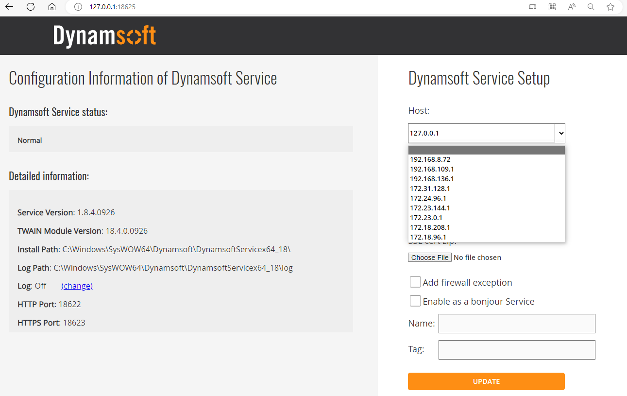 dynamsoft-service-config