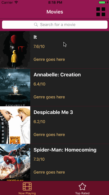 Learning iOS Dev - A Movie Display App