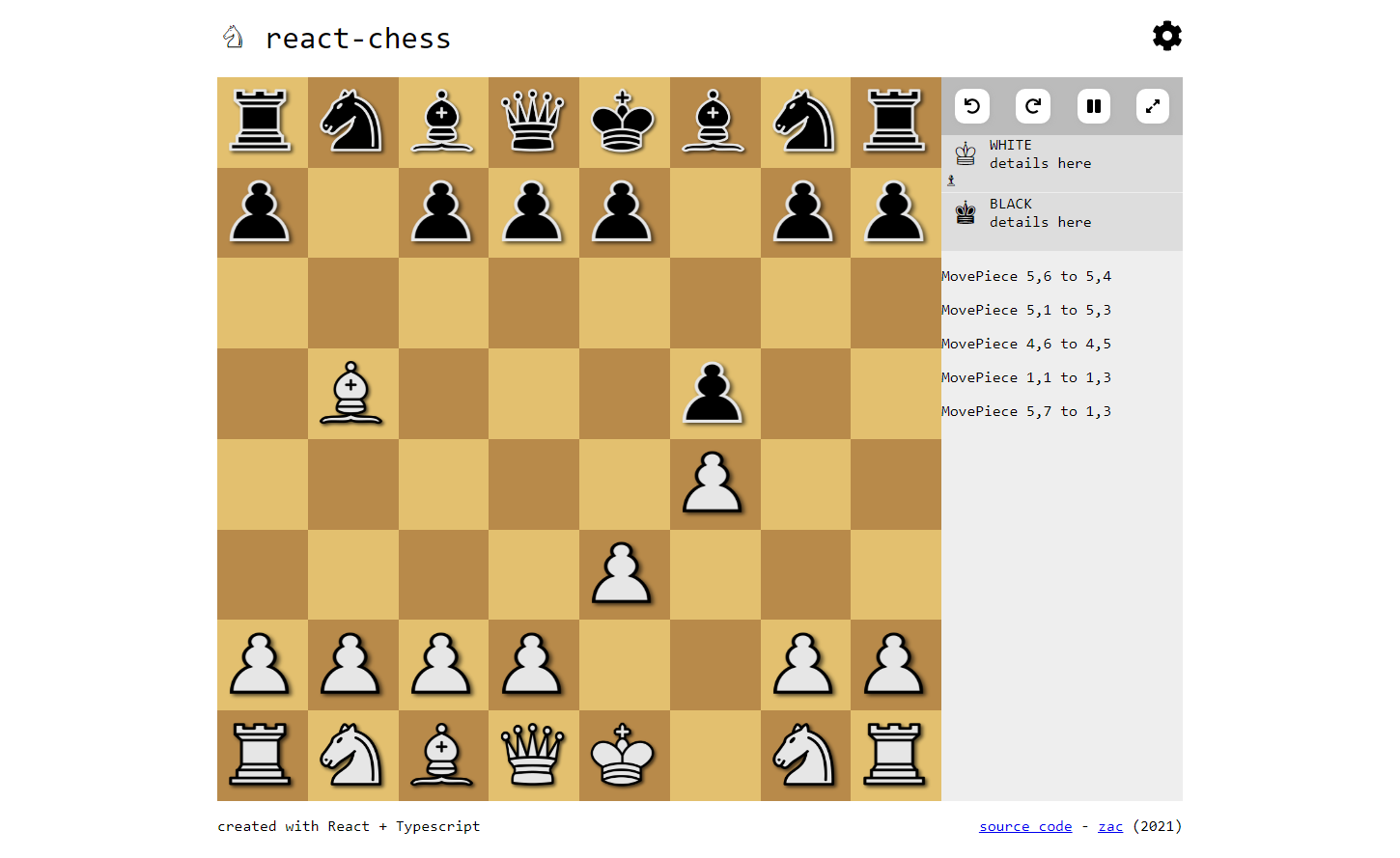 Screenshot of react-chess