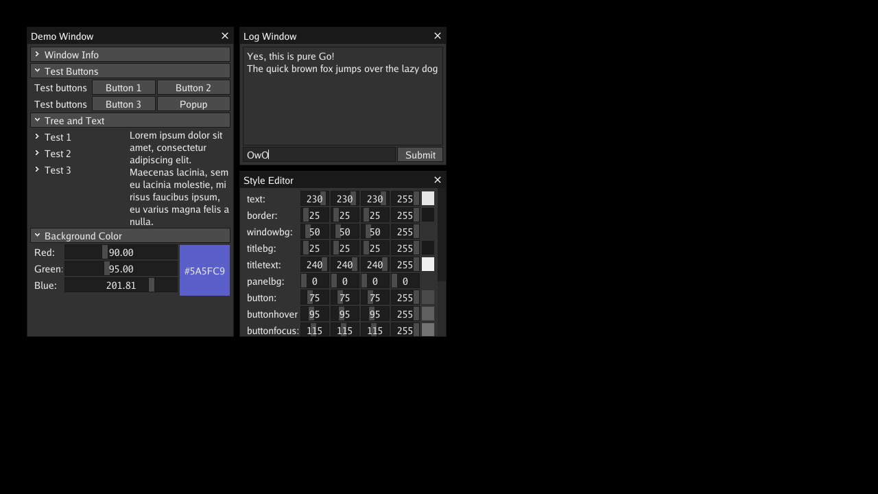 microui demo running in Ebitengine