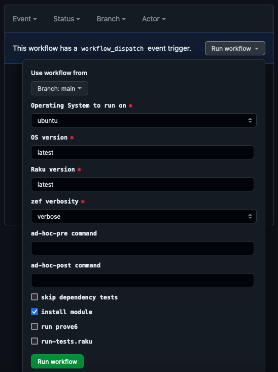 screenshot of dispatch menu