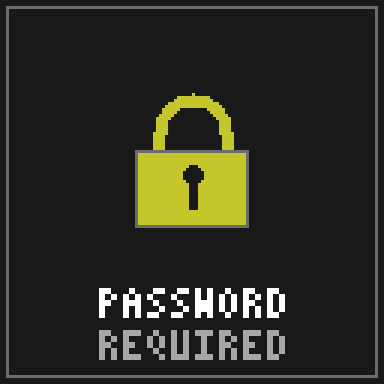 PASSWORD REQUIRED status screen