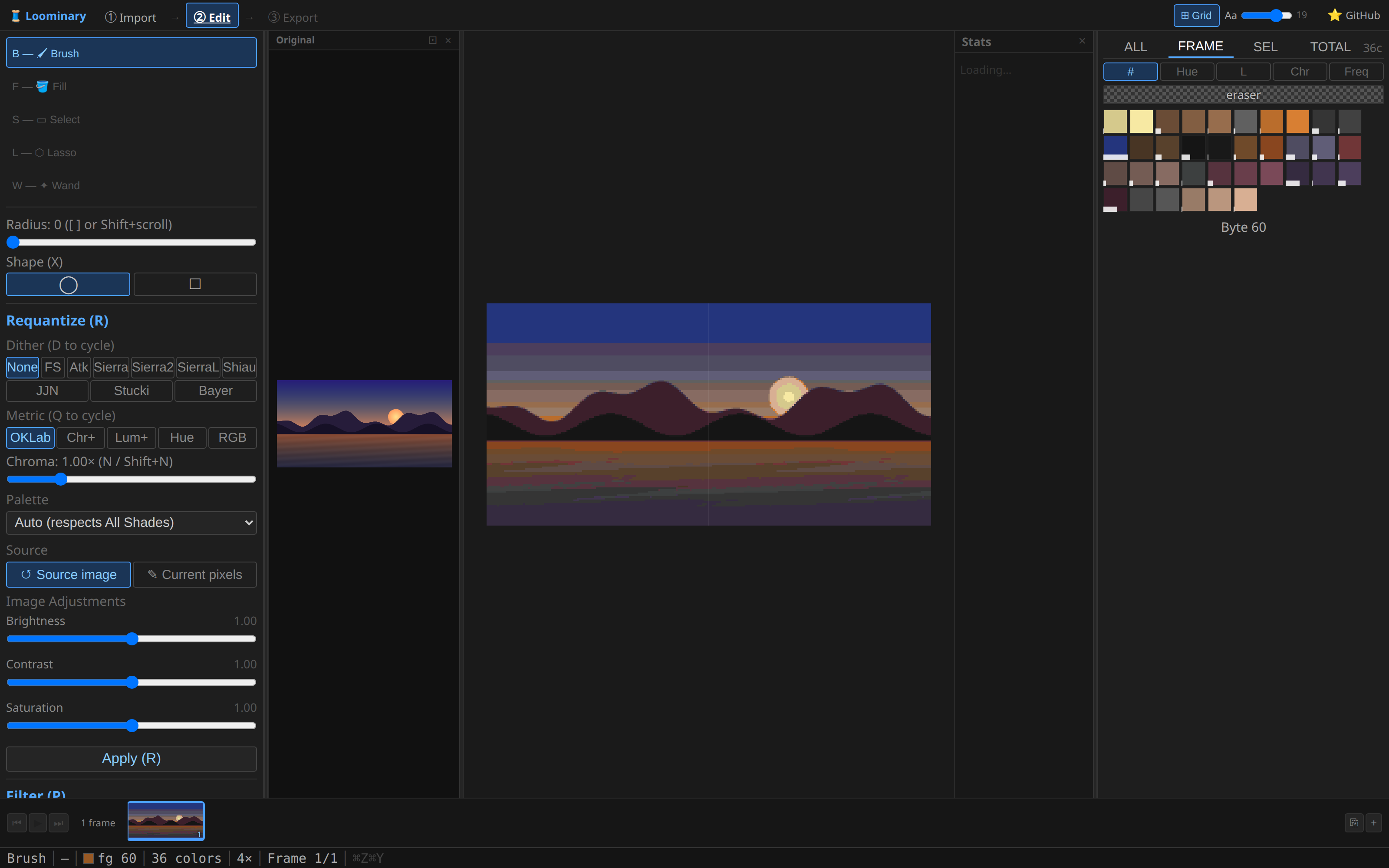 Editing a 2×1 composition as one canvas
