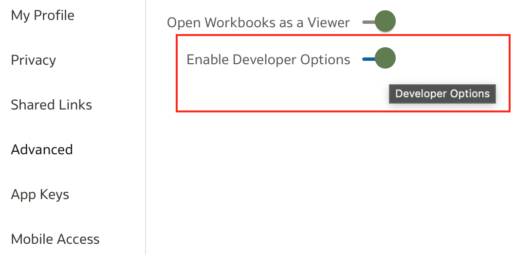 Enable developer options