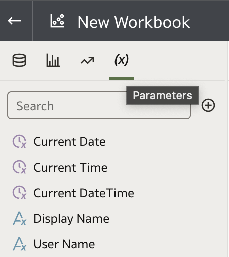 Parameters tab in main panel