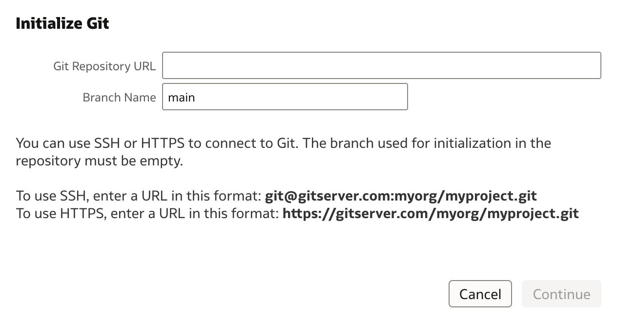 Initialize Git - empty