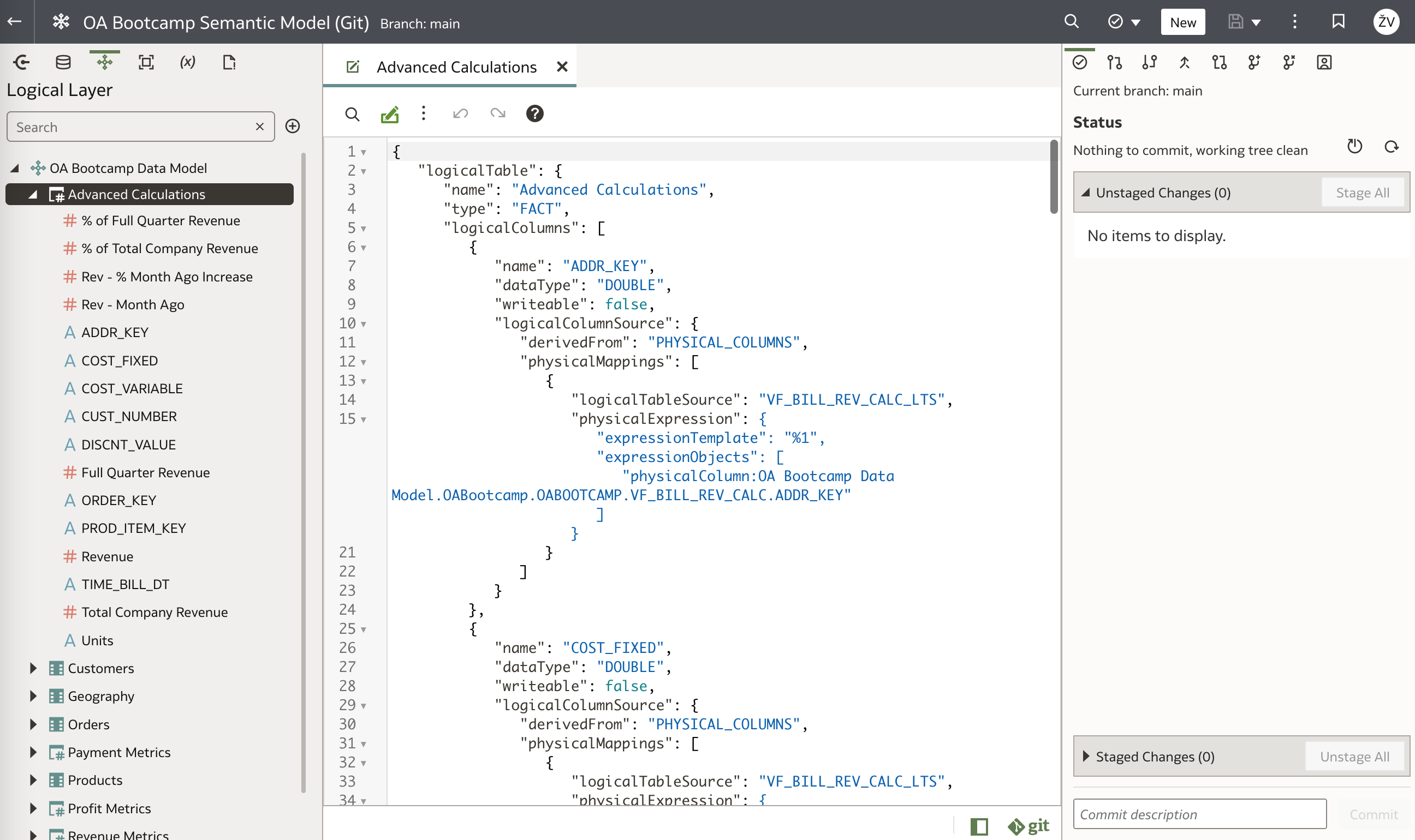 Model in Semantic modeler