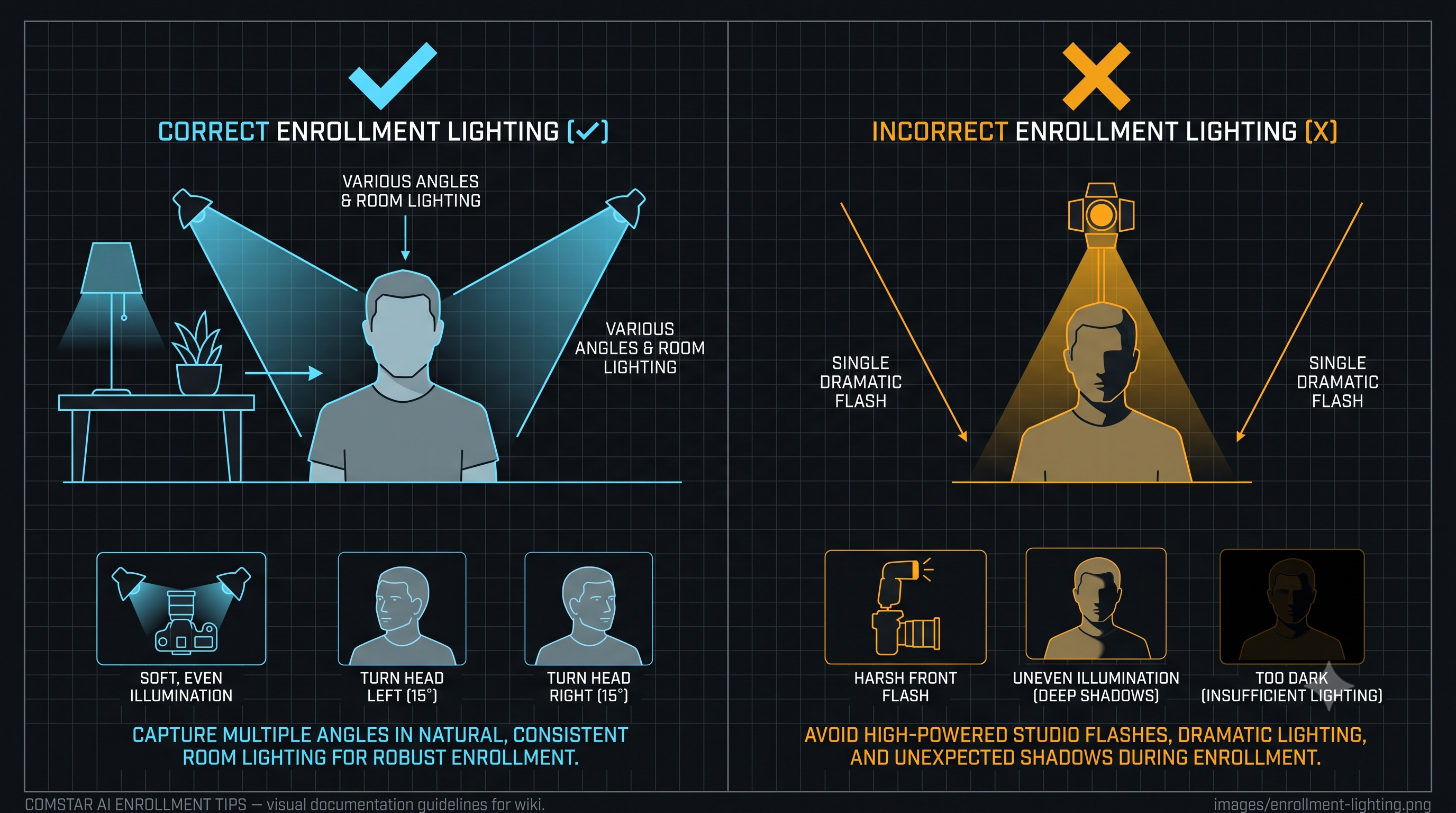 Enrollment lighting